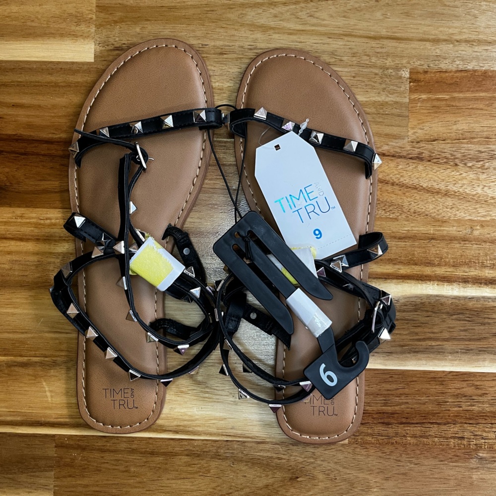 Time and Tru Women's Studded Gladiator Sandals